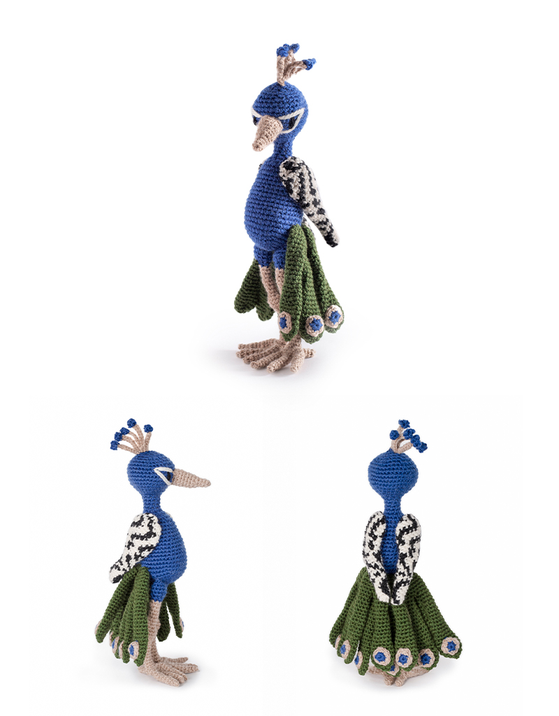 toft ed's animal rohit the peacock amigurumi crochet